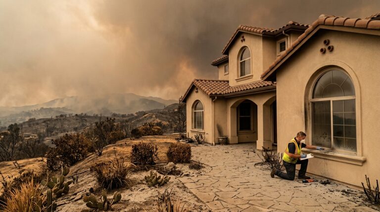 California home being inspected for wildfire smoke and ash damage