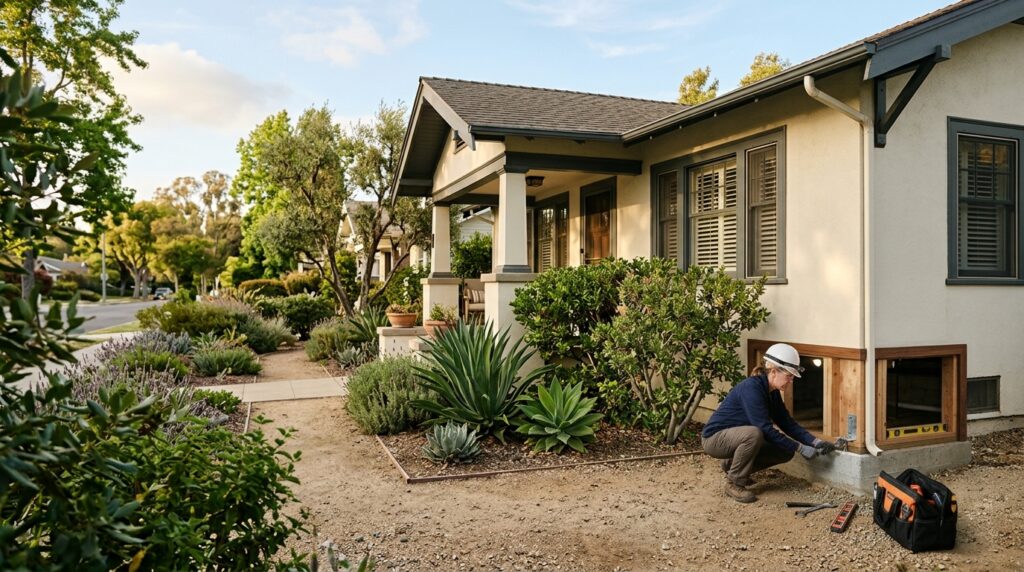 California home undergoing an Earthquake Brace and Bolt seismic retrofit