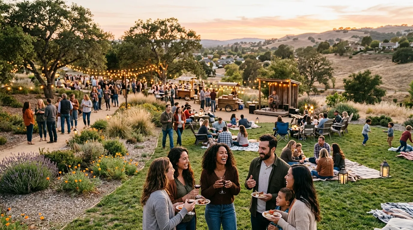 Seasonal outdoor community gathering in California